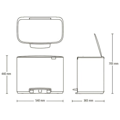 Brabantia Çöp Kutusu 36 lt Pedallı Bo Mat Steel 121487