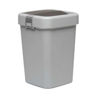 Motek Çöp Kutusu Comfort Gri Kilitli ve Sallanır Kapak 8 litre