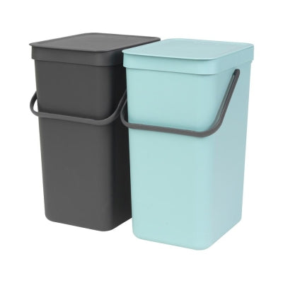 Brabantia Çöp Kutusu 2x16 Lt Dolap İçi Sort Go Mint Gri