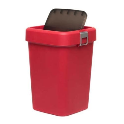 Motek Çöp Kutusu Comfort Kırmızı Kilitli ve Sallanır Kapak 8 litre