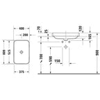Duravit Lavabo Happy D.2 Plus 60 x 46 cm, Beyaz / Antrasit Mat 606061000