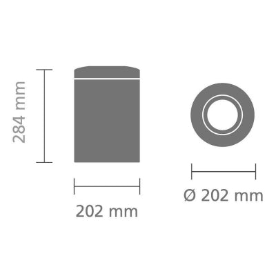 Brabantia Çöp Kutusu ALEV Korumalı 7 lt Çemberli Açık Mat Çelik 378942