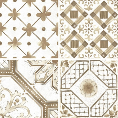 UnicaTarge tYer Duvar Karosu Maiolica Brown White  60 x 60 cm