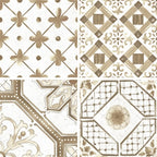UnicaTarge tYer Duvar Karosu Maiolica Brown White  60 x 60 cm