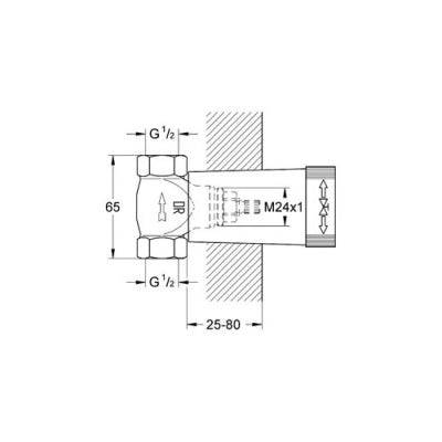 Grohe Gizli Taharet Ankastre Stop Valf İç Gövde 1/2" - 29811000