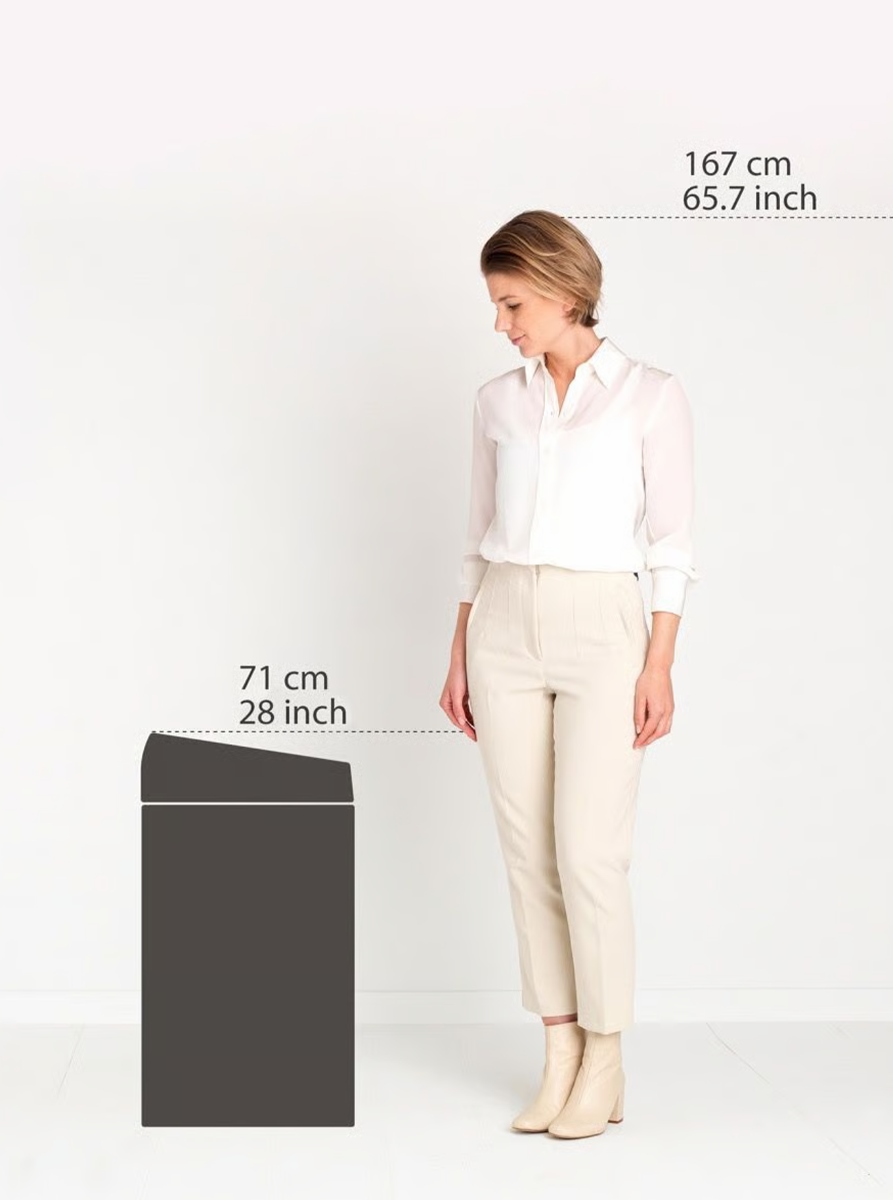 Brabantia Çöp Kutusu Büyük Boy 60 lt Dokunmatik  Platinium 402463