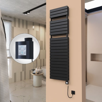 21H Elektrikli Havlupan 500x1772 Mat Siyah Ktx4 1000 Watt Spiral Kablolu