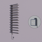 Tuna Dekoratif Elektrikli Havlupan 600x1750 Koyu Antrasit (KTX3 Termostat) 1000W Spiral Kablolu