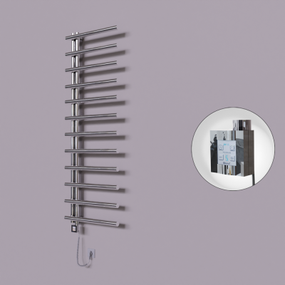 Tuna Dekoratif Elektrikli Havlupan 600x1750 Krom (KTX4 Termostat) 600W Spiral Kablolu