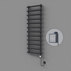 Amazon Dekoratif Elektrikli Havlupan 600x1750 Koyu Antrasit (KTX3 Termostat) 1000W Spiral Kablolu