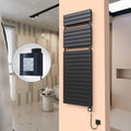 20H Elektrikli Havlupan 600x1772 Mat Siyah Ktx4 1000 Watt Spiral Kablolu