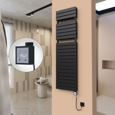 21H Elektrikli Havlupan 500x1772 Mat Siyah Ktx3 1000 Watt Spiral Kablolu