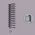 Tuna Dekoratif Elektrikli Havlupan 600x1750 Koyu Antrasit (KTX3 Termostat) 1000W Spiral Kablolu