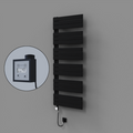 Sirius Dekoratif Elektrikli Havlupan 600x1640 Siyah (KTX3 Termostat) 1000W Spiral Kablolu
