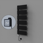 Sirius Dekoratif Elektrikli Havlupan 600x1640 Siyah (KTX3 Termostat) 1000W Spiral Kablolu