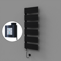 Sirius Dekoratif Elektrikli Havlupan 600x1640 Siyah (KTX4 Termostat) 1000W Spiral Kablolu