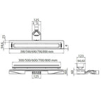 Evi Metal Duş Kanalı HighLine 50 lik Çıkışlı 60 cm Satine Yüzey