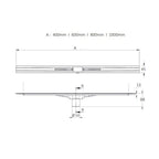 Evi Metal Duş Kanalı TrendLine 50 lik Çıkışlı 80 cm Satine Yüzey