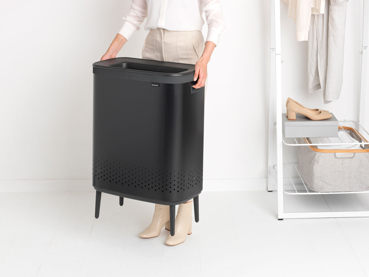 Brabantia Çamaşır Sepeti İki Bölmeli 2 x 45 lt Siyah 200564