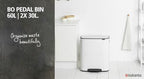 Brabantia  Çöp Kutusu Büyük Boy 60 lt Bo Touch Pedallı Mat Çelik 211324