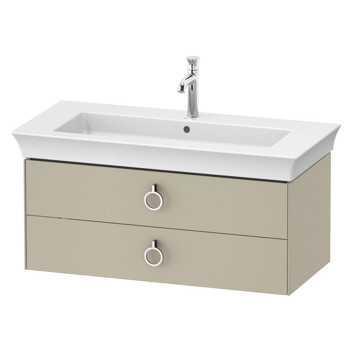 Duravit Lavabo Takımı White Tulip Etejerli 105.5 x 49 cm, Taupe Parlak  2363100000