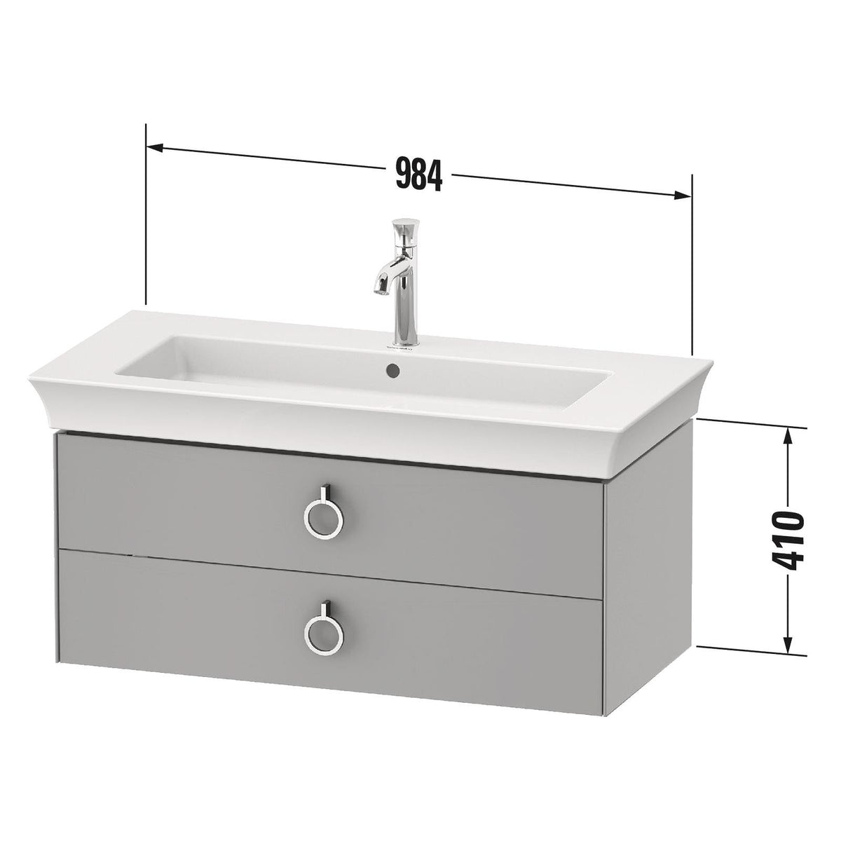 Duravit Lavabo Takımı White Tulip Etejerli 105.5 x 49 cm, Taupe Parlak  2363100000