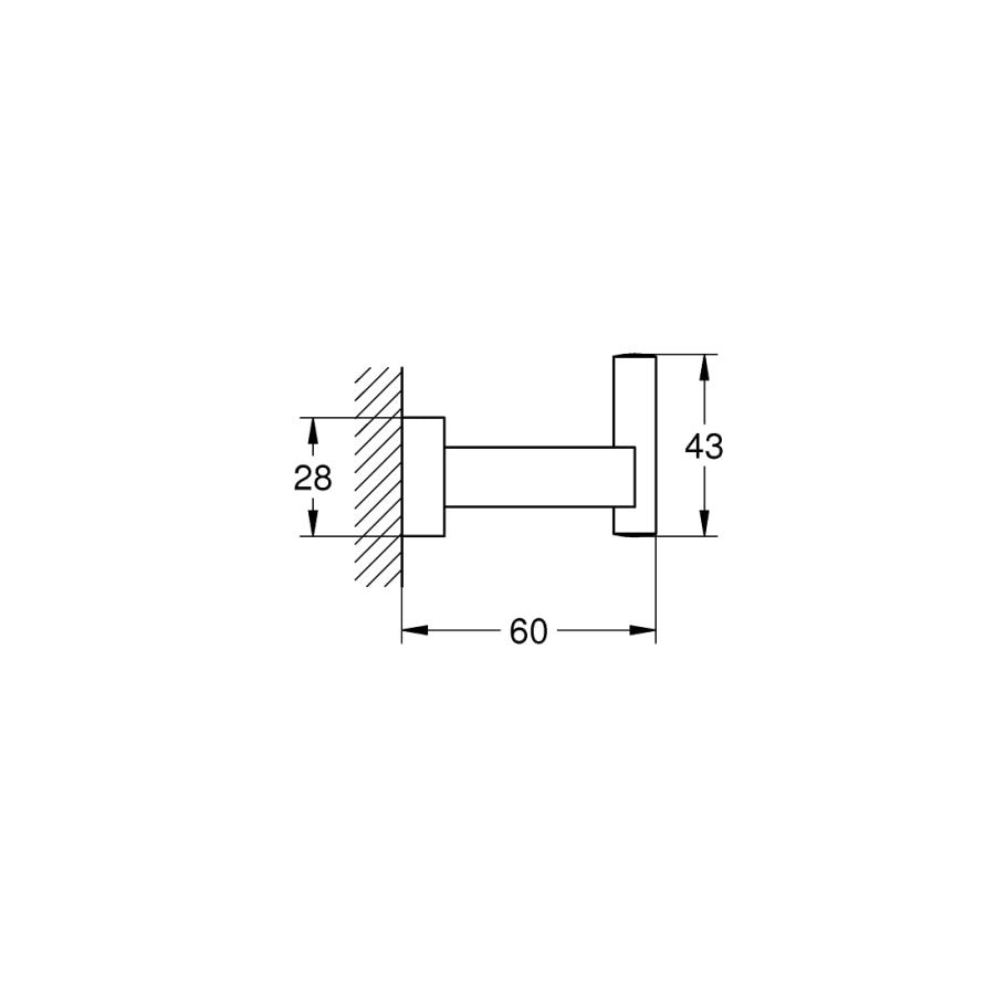 Grohe Eurocube Bornoz Askısı Brushed Hard Graphite – 40511AL1