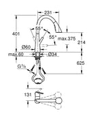 Grohe Eviye Bataryası Spiralli 2 Fonk. Zedra Super Steel - 32294DC2