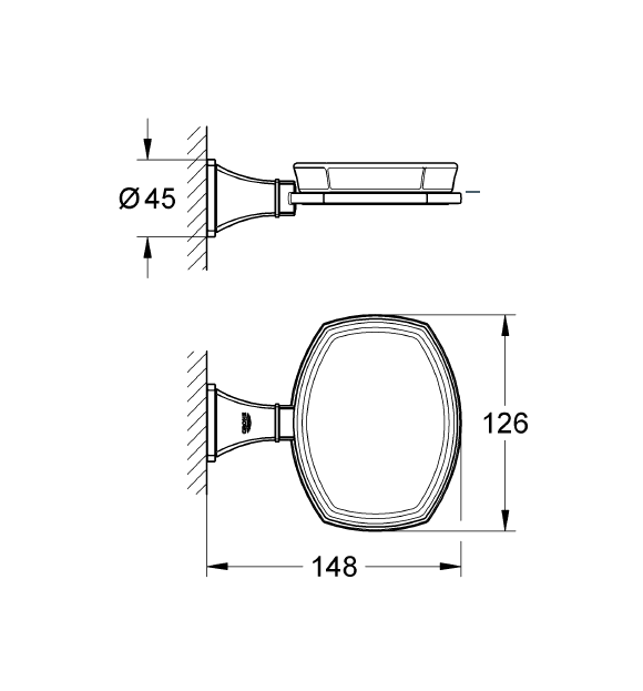 Grohe Sabunluk Ve Tutacağı Grandera Seramik Krom - 40628000