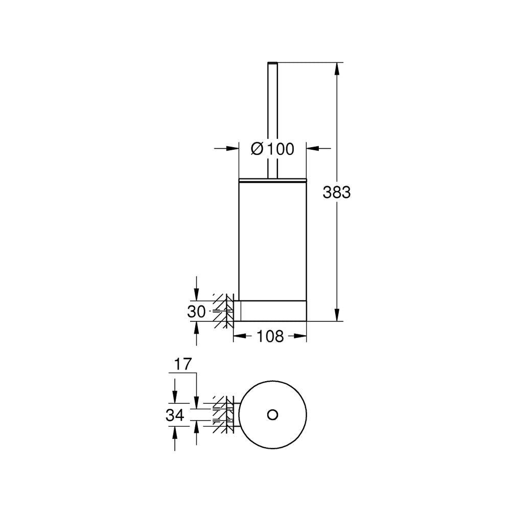 Grohe Selection Tuvalet Fırçası Seti Cool Sunrise - 41076GL0