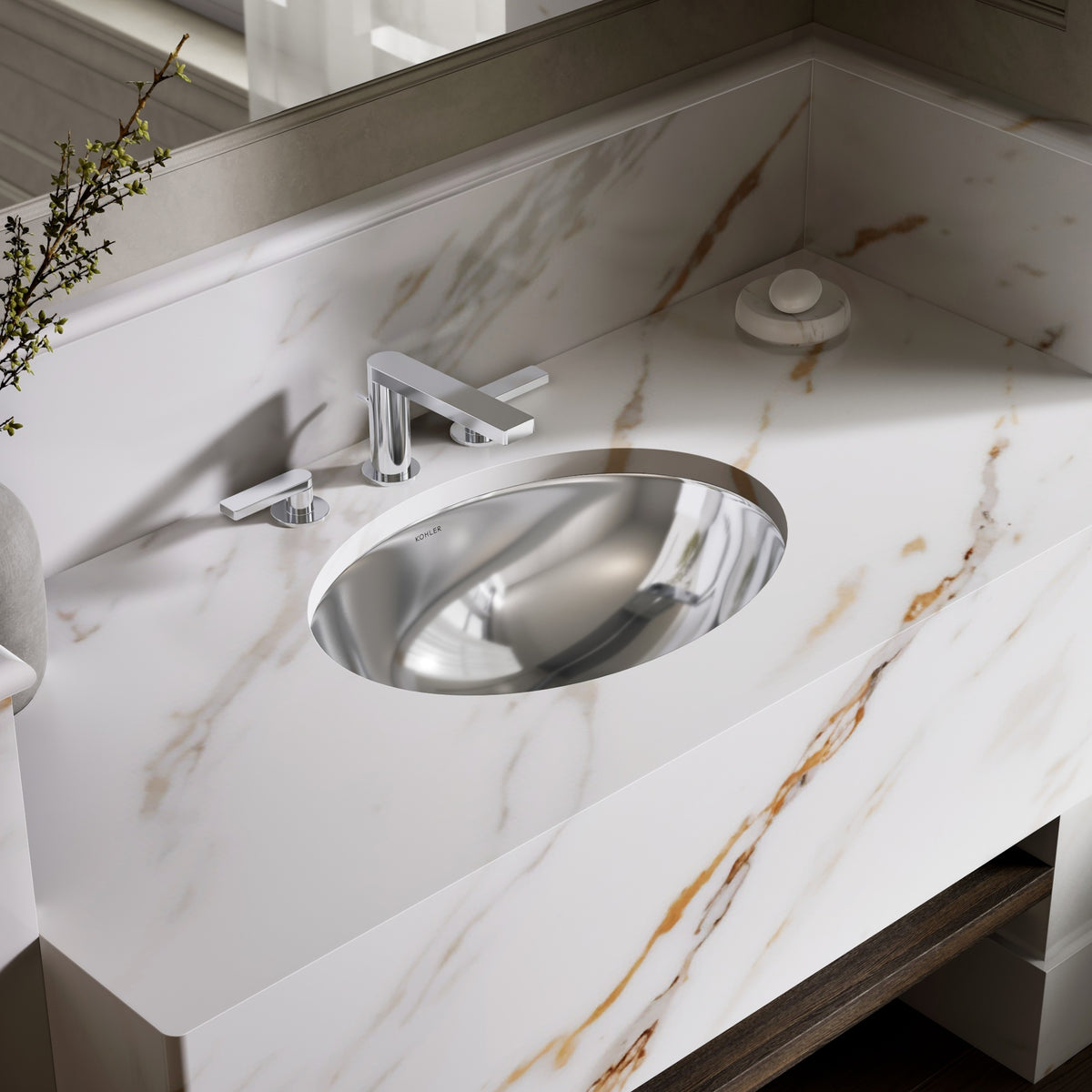 Kohler Lavabo Rhythm Paslanmaz Çelik Tezgah Üstü