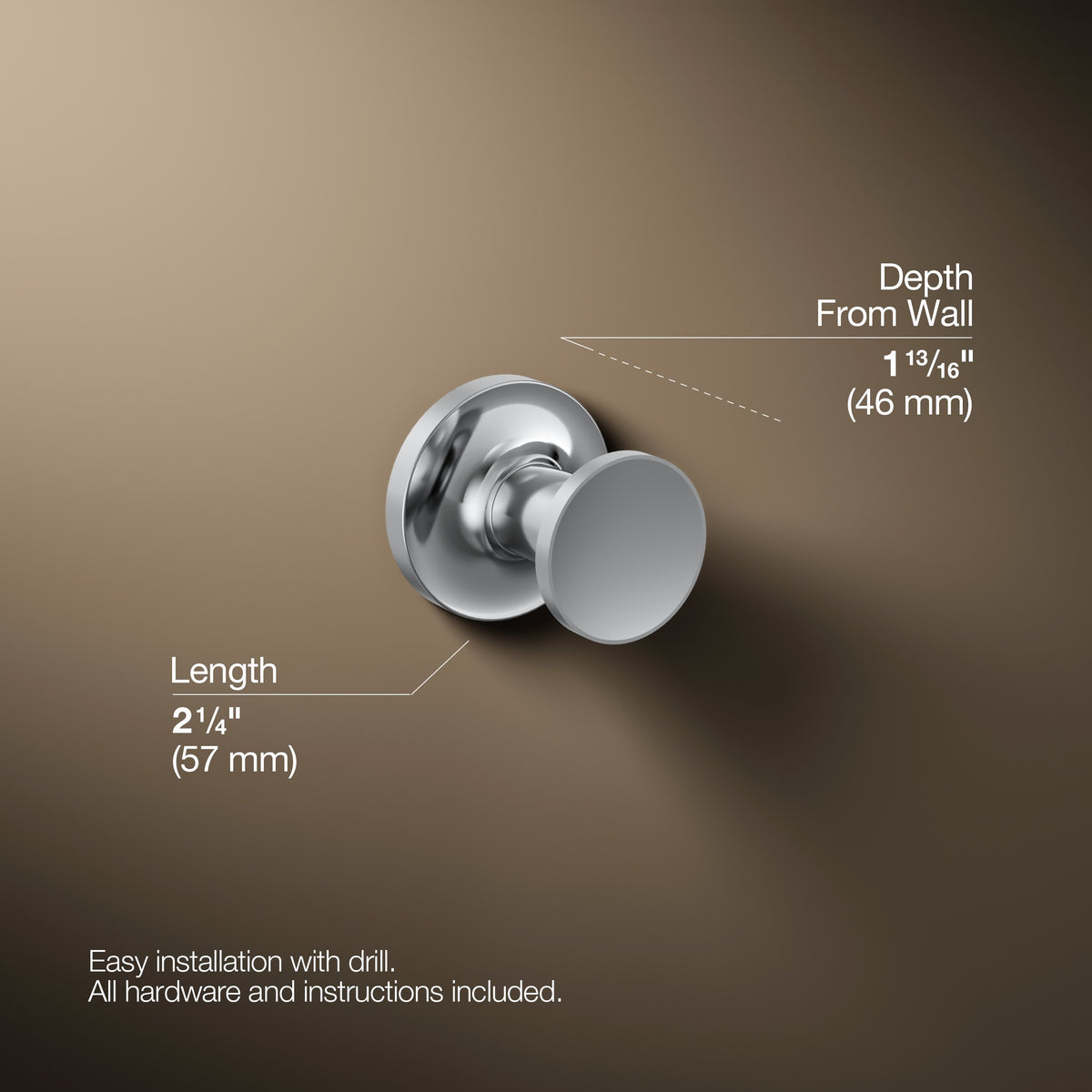 Kohler Bornoz Askısı Purist, Krom