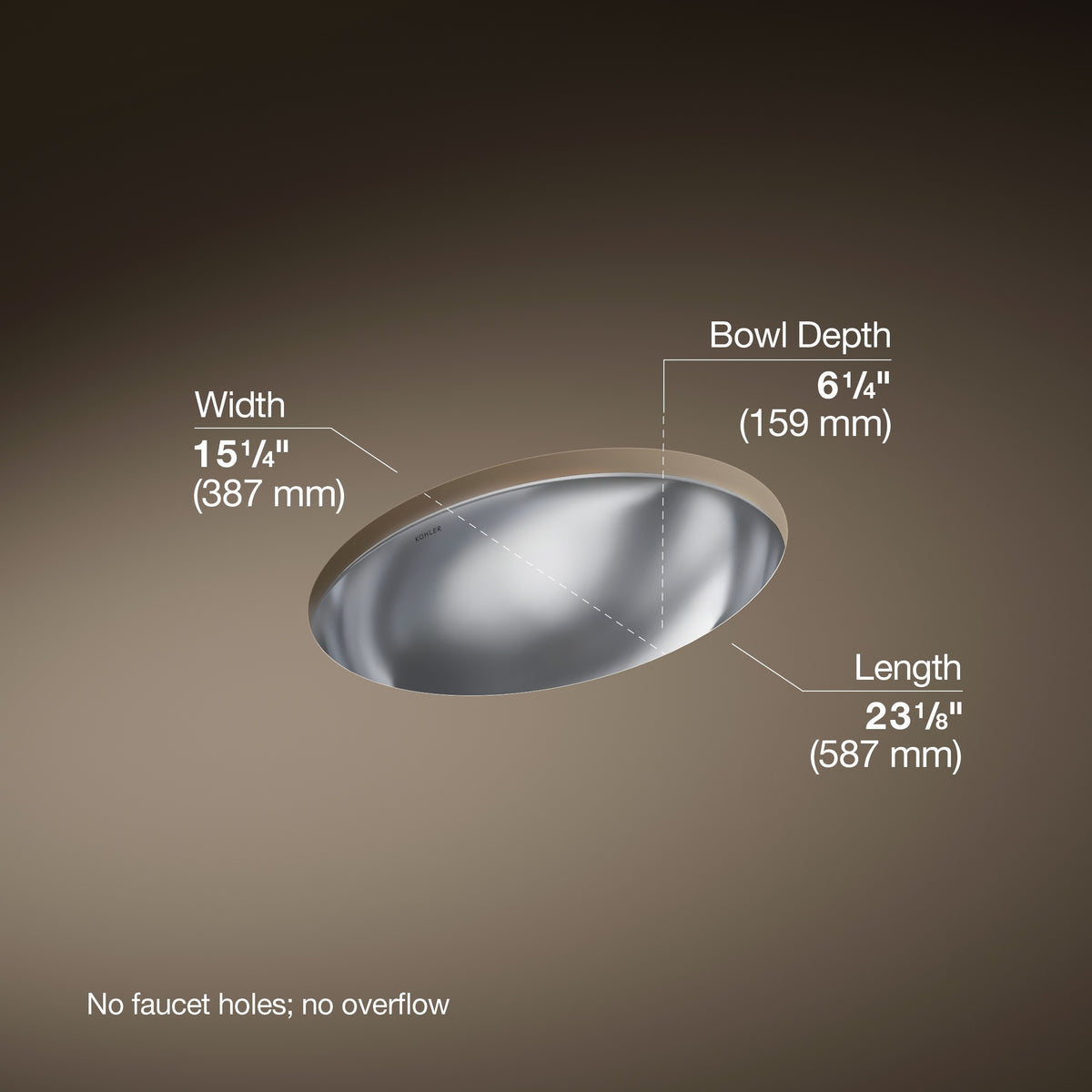 Kohler Lavabo Rhythm Paslanmaz Çelik Tezgah Üstü