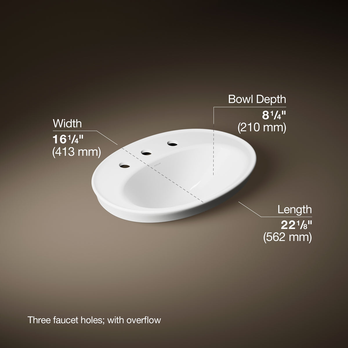 Kohler Lavabo Tezgah Üstü Serif Oval