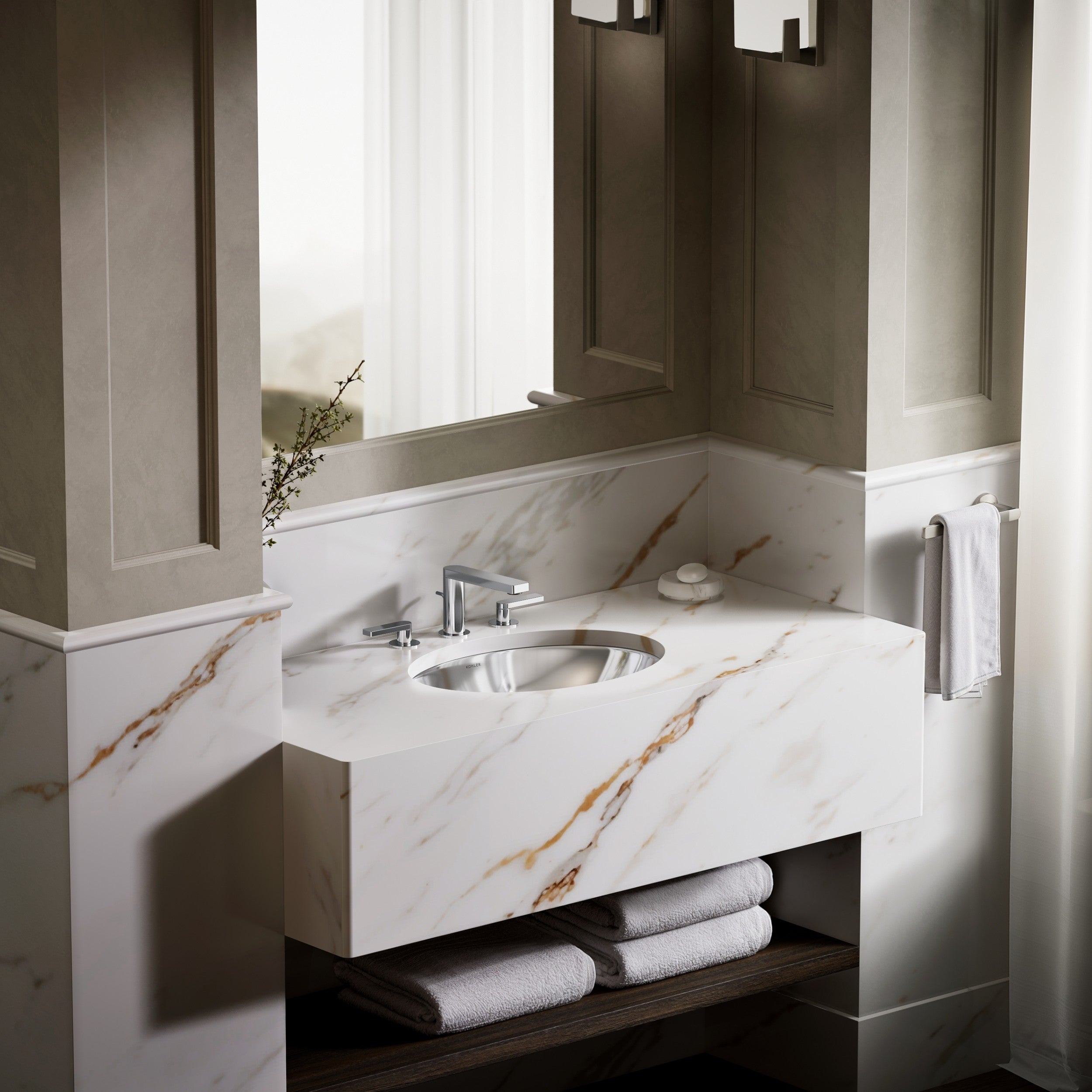 Kohler Lavabo Rhythm Paslanmaz Çelik Tezgah Altı