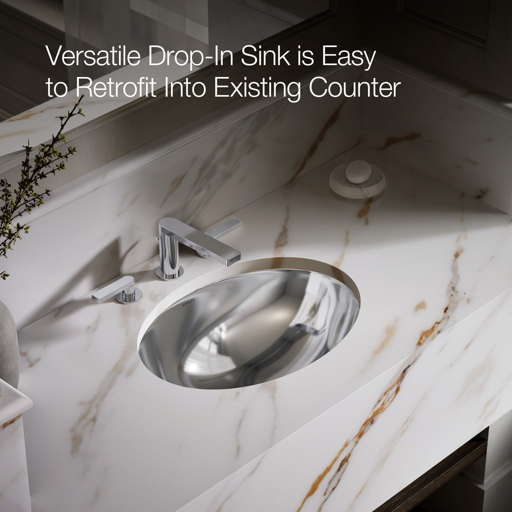 Kohler Lavabo Rhythm Paslanmaz Çelik Tezgah Altı
