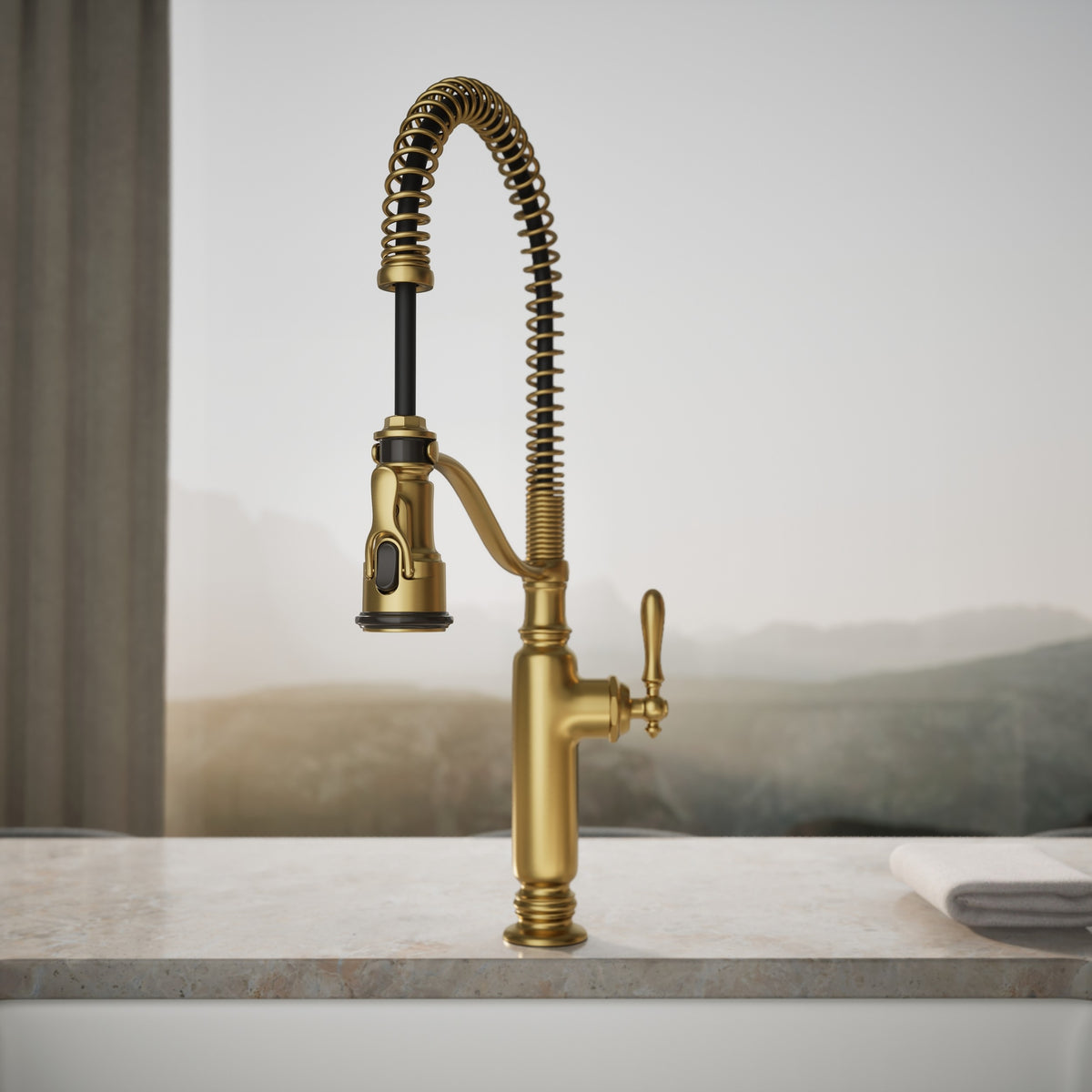 Kohler Eviye Bataryası Tournant Profesyonel, Mat Altın