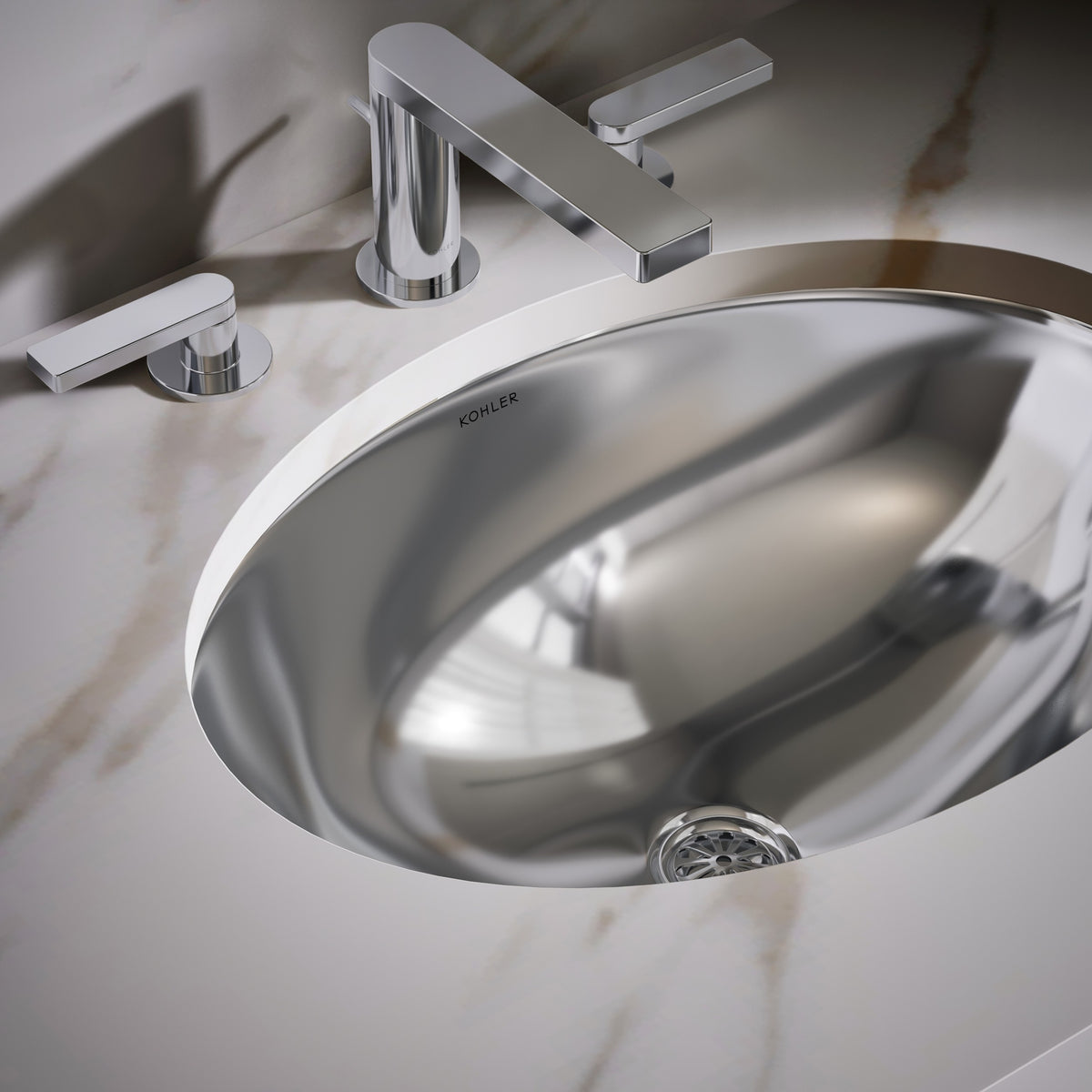 Kohler Lavabo Rhythm Paslanmaz Çelik Tezgah Altı