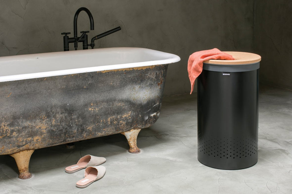 Brabantia Çamaşır Sepeti  60 lt Siyah Mantar Kapak 120022