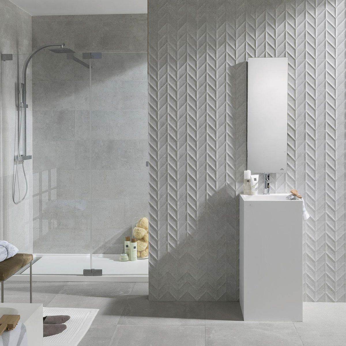 Porcelanosa Duvar Karosu Dover Spiga Acero  31,6 x 90 cm
