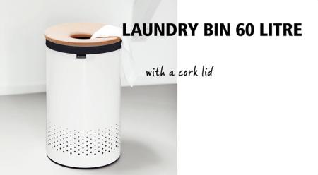 Brabantia Çamaşır Sepeti  60 lt Siyah Mantar Kapak 120022