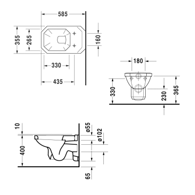 Duravit Klozet Seti 1930 Serisi Asma Klozet 0182390075 - Thumbnail 20DRV0182390075-TAKIM