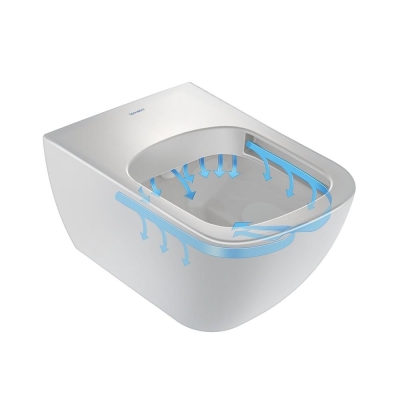 Duravit Klozet Asma Happy D2 Rimmless Mat Antrasit - Thumbnail 20DRV2222398975-TAKIM