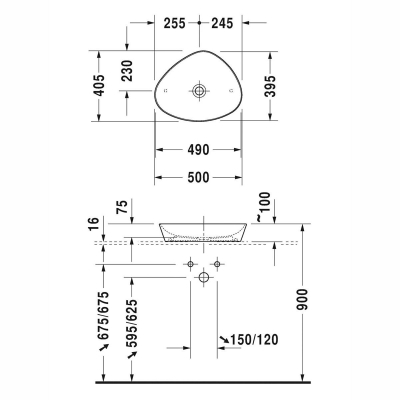 Duravit Lavabo Cape Cod DuraCeram Çanak 50 cm 2339500000 - Thumbnail 20DRV2339500000