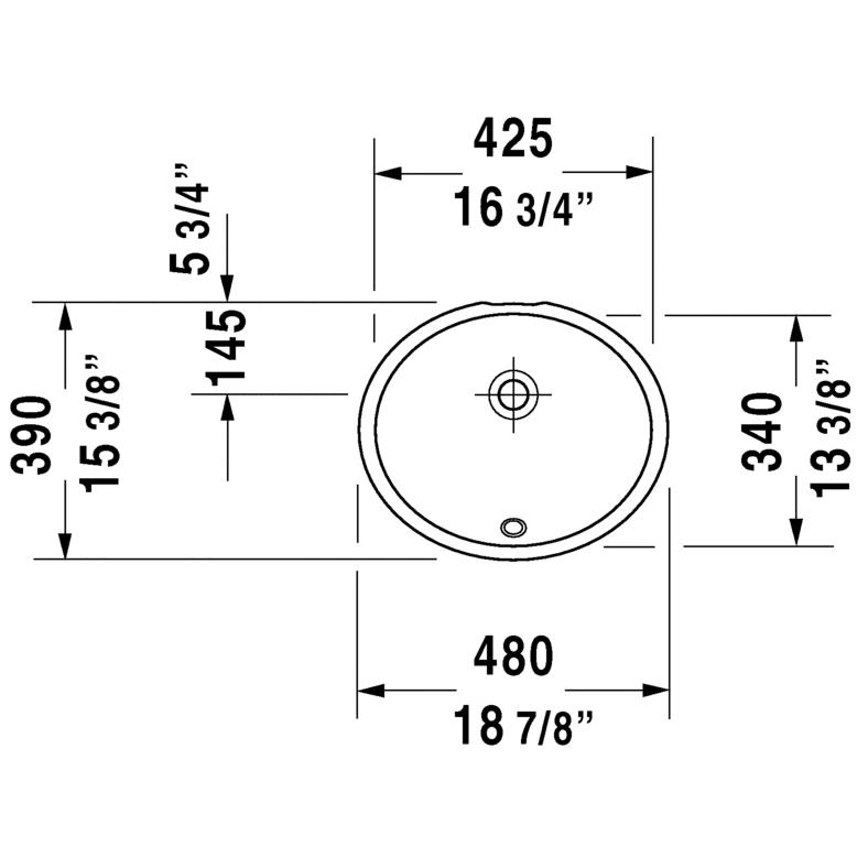 Duravit Lavabo Dune Tezgah Altı 42,5 x 34  cm, Alpin Beyaz 0481460000 - 20DRV0481460000