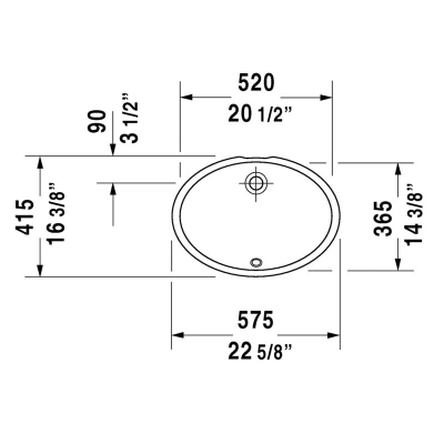 DURAVİT - Duravit Lavabo Dune Tezgah Altı 52 x 36,5 cm, Alpin Beyaz 0481570000