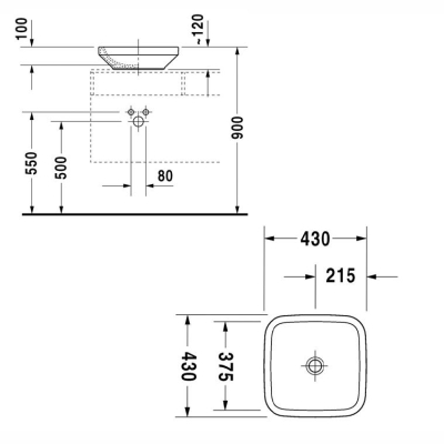 Duravit Lavabo DuraStyle Çanak43 x 43 cm 0349430000 - Thumbnail 20DRV0349430000