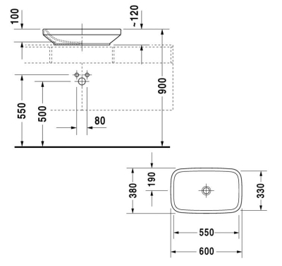 Duravit Lavabo DuraStyle Çanak60 x 38 cm 0349600000 - Thumbnail 20DRV0349600000