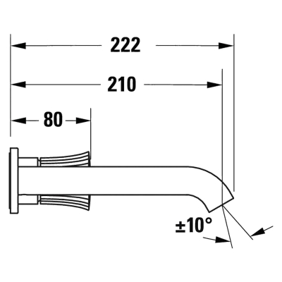 Duravit Duvardan Lavabo Bataryası White Tulip, Krom WT1070004010 - Thumbnail 20DRVWT1070004010