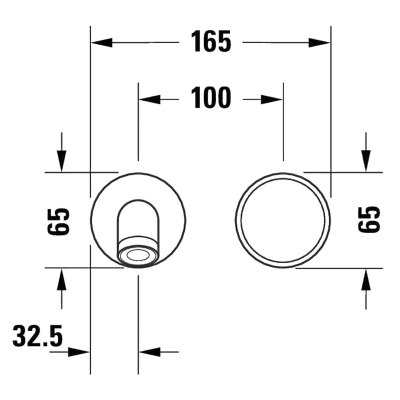 Duravit Duvardan Lavabo Bataryası White Tulip, Krom WT1070004010 - Thumbnail 20DRVWT1070004010